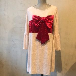 Holiday Velvety Bow Dress